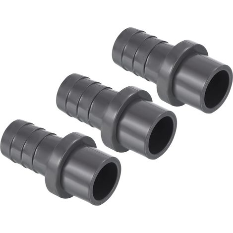 3 Raccord réducteur, UPVC, Droit, 20mm OD 17mm barbelé, Gris, pour tuyau eau, bâtiment salle de bain cuisine (1/4)
