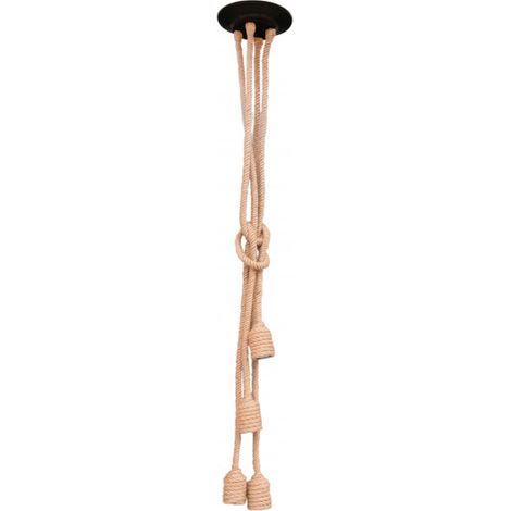 Suspension 4 Cordes en Lin 60W E27 120cm CREALYS (1/4)