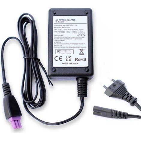 AC Chargeur Adaptateur Secteur d'alimentation 30v Compatible avec imprimante HP Officejet J110 J510K J611,Deskjet 1000 2516 3055A (1/5)