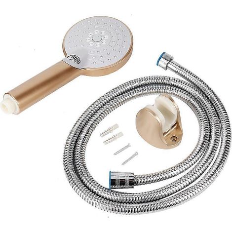 Ensemble de douches réglables avec poignée, pommeau de douche et support de tuyau G1/2" (1/5)