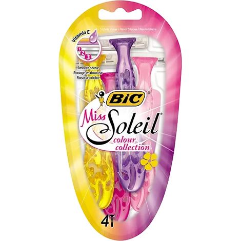 BIC Miss Soleil Color Damenrasierer, 3 Klingen, 4 Stück (1/5)