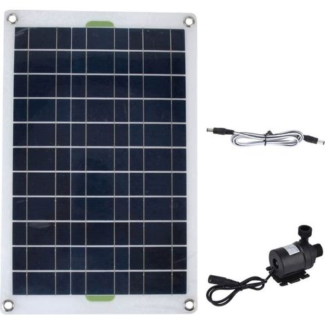 Kit de bomba de agua solar con panel de 12 V y 800 l/h, silencioso, ecológico, duradero, fabricado en silicona y plástico, para uso en jardines. (1/3)