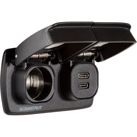 Scanstrut Flip Pro Multi - Connecteur double USB-C et prise allume-cigare 12V, pour camping-car, van aménagé