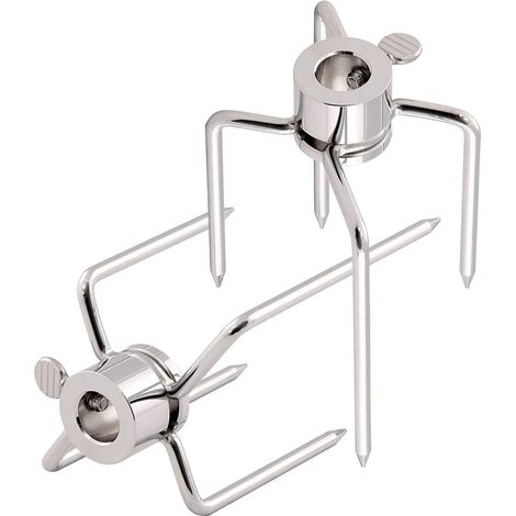 Lot de 2 Fourchettes à Viande Acier Chromé Vis Réglable Pour Broches 5-15mm Barbecue Rôtissoire (1/5)