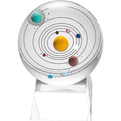 Boule de cristal 3D avec système solaire et base lumineuse LED - Cadeau d'anniversaire pour enfants (1/5)