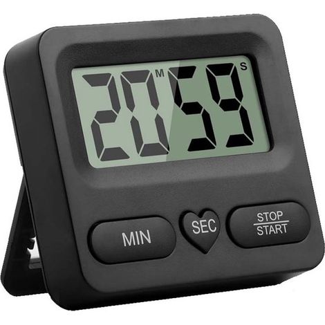 Minuteur et chronomètre multifonctionnel - Minuteur de cuisine, minuteur pour enfants, aimant et support, fonction mémoire, grand écran numérique avec sonnerie d'alarme, pour les études, la cuisine, l (1/5)