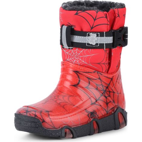 Ladehieid Chaussure Botte en Caoutchouc pour Enfant Fille Garçon (04-Rouge, 31/32 EU)