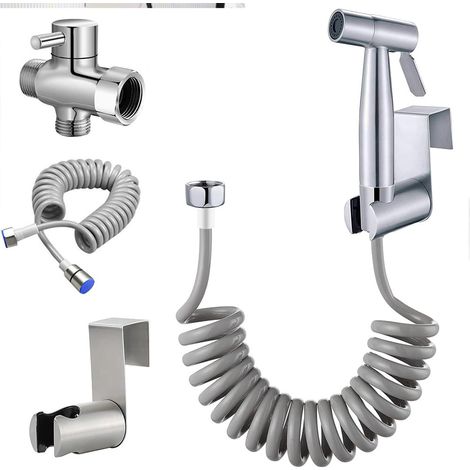 Kit Douchette WC avec Vanne 3 Voies,Douchette Toilette WC en Acier Inoxydable (1/5)