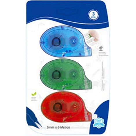 Lot de 3 rubans correcteurs blancs pour corriger les erreurs d'écriture, 6 m (19,7 pi), fournitures scolaires, épaisseur 0,5 cm (0,2 po). (1/4)
