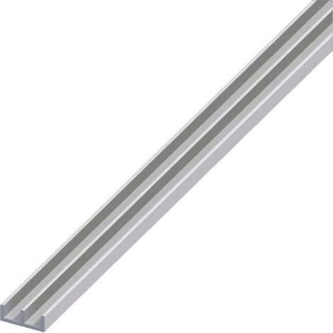 Profilo a doppia U Alfer Aluminium 16 x 7 x 1 mm in alluminio argento 1 metro