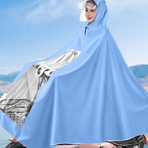 Ganzkörper-Regencape, sturmfest und vollständig bedeckend, für Elektromotorräder, geeignet für Roller, Fahrräder und Fahrräder, himmelblau, XXXXL (1/5)