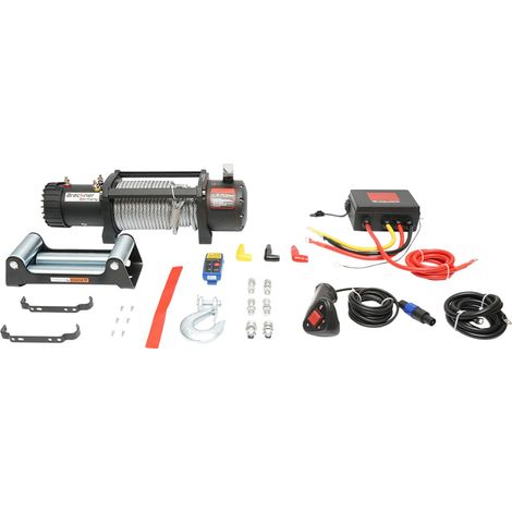 Verricello elettrico con telecomando 12V, 6,5hp, 6,1T (13500lbs) cavo in acciaio 9x24m solenoide 400A Breckner Germany (1/5)