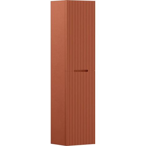 Colonne de salle de bain suspendue - 140 cm - Strié terracotta - PAVANI (1/4)