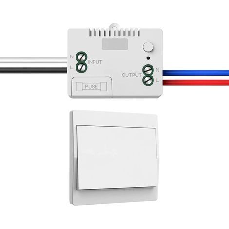 230V Wireless Switch Kit – Self-powered, battery-free wireless switch, waterproof wireless wall switch with receiver, range up to 200m, easy installation, durable, non-toxic (1/5)