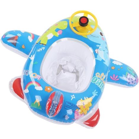 Aufblasbares, flugzeugförmiges Planschbecken, Schwimmring und Kinderboot für Kinder ab 3 Jahren sicherer und lustiger Wasserspaß (1/5)