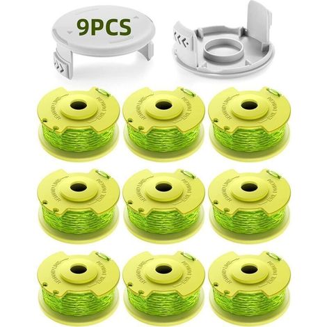 11 Paquet Modèle Actualisé Bobine Fil Coupe Bordure Convient pour Ryobi One +18v.24v.40v Coupe Bordures.Ø2.0mm et 3.4m Longueur AC14RL3A Remplacements Coupe Bordure(9 Bobine.2 Couvercle) (1/5)