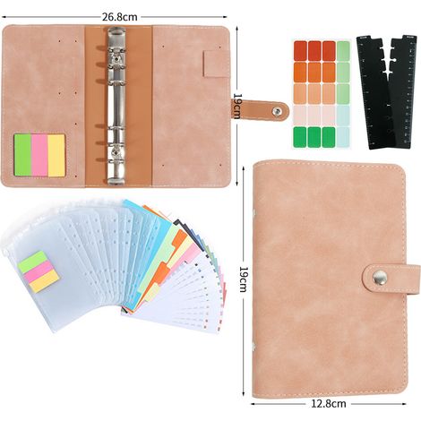 Classeur Budget A6 - Anneaux À Feuilles Mobiles - Couverture En Cuir Synthétique - Pour Enveloppes De Trésorerie Pré-perforées - 1 Pièce (1/5)