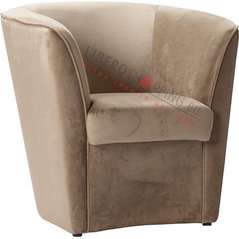 Poltrona in velluto Beige per camera da letto ufficio