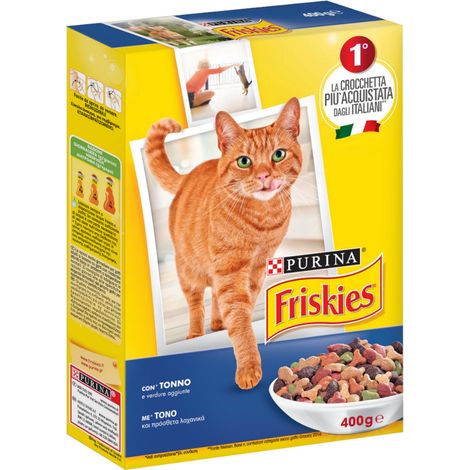 Multipack da 6 friskies purina croccantini per gatti adulti tonno e verdure 400 gr cad (1/2)
