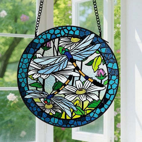 Capteur de Soleil en Vitrail  Décoration Spirituelle pour Maison 30cm (1/4)