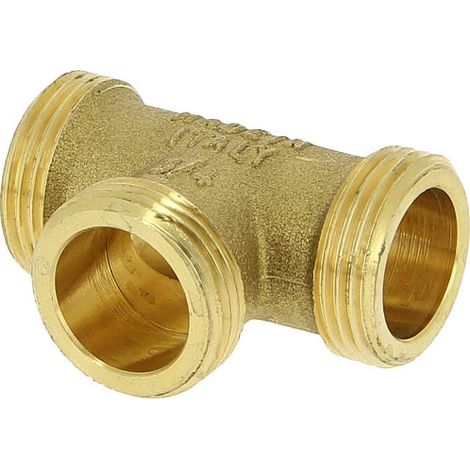 Arcanaute – Té laiton égal mâle 3/4" – Raccord à visser – Filetage 20x27 – Série standard – Pour installations sanitaires