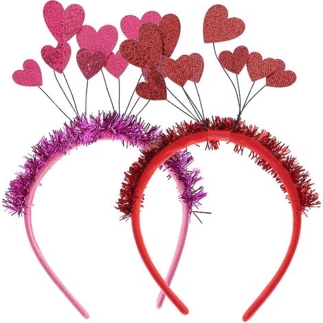 Lot de 2 bandeaux en forme de cœur, jolis bandeaux pour les fêtes, accessoires de déguisement pour la Saint-Valentin (1/5)