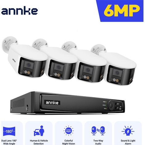 SANNCE 8 Channel PoE Security Dual Lens Cameras with Smart Night Vision Two-Way Audio Human Detection IP67 (1/5)
