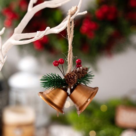 Cloche De Noël - En Fer Et Plastique - Décoration Réutilisable Pour Arbre De Noël Et Intérieur - Lot De 1 (1/5)