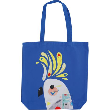 Maxwell & Williams Pete Cromer Bolsa Lateral con Diseño de Cacatúa de 100% Sarga de Algodón, 42 x 41 cm – Azul Marino
