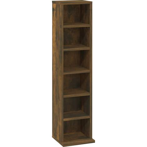 Maison Exclusive - Mobile Porta CD Rovere Fumo 21x20x88 cm in Legno Multistrato (1/5)