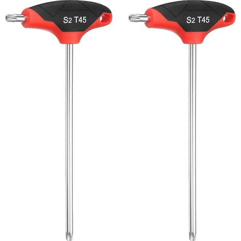 2Pcs Clé Torx À Poignée En T T45 Acier S2 Clé Torx Rouge Noir (1/5)