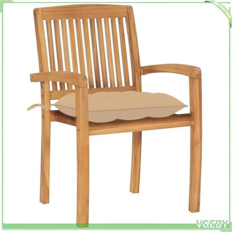 Chaises de jardin - FAFEICY - 3063270 - Teck massif - Empilable - Coussins inclus (1/5)