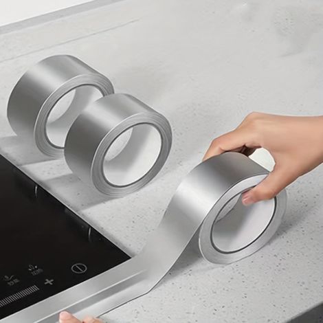 Nastro adesivo in alluminio 5 cm x 5 m, confezione da 1 rotolo. Impermeabile e resistente al calore - per sigillare, riparare, isolare e ventilare. (1/5)