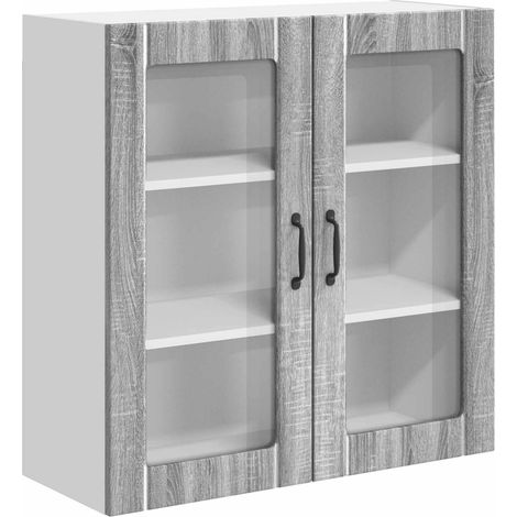 Maison Exclusive - Armario de vidrio para pared LUCCA Gris Sonoma