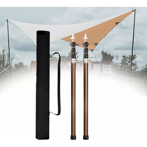Poteau télescopique, poteaux de bâche de camping, poteau télescopique réglable en aluminium (1/5)