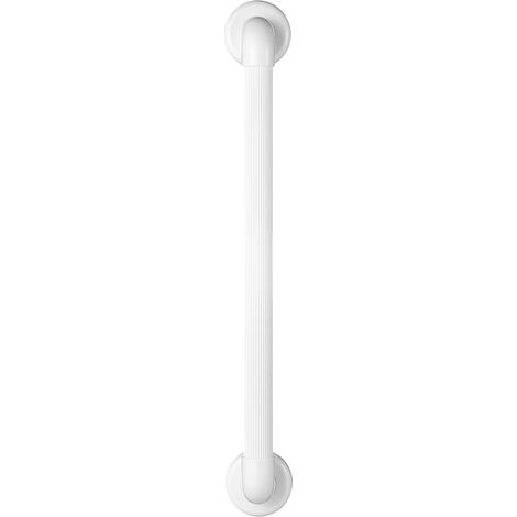 Vitility Badezimmer Haltegriff, Wandstütze mit rutschfester geriffelter Oberfläche für Dusche Bad Toilette Treppe, ABS, Tragkraft 120 kg, gerade Stange 60 cm, weiß, mit Befestigungsmaterial (1/3)