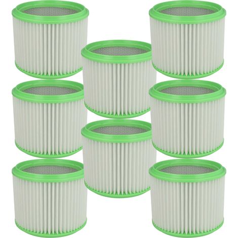 vhbw 8x Faltenfilter kompatibel mit Gisowatt Aquamatic Sintesi Elle, Aquamatic Valy Elle, Aquamatic Valy XL Staubsauger - Patronenfilter, Grün Weiß
