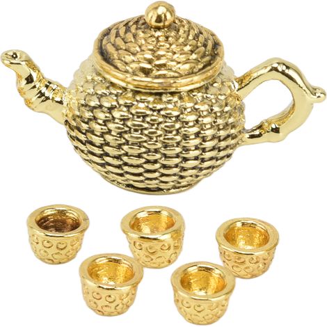 Miniature Théière Alliage 1:12 Maison de Poupée Accessoire Cuisine Décoration Cadeau Enfant (1/5)
