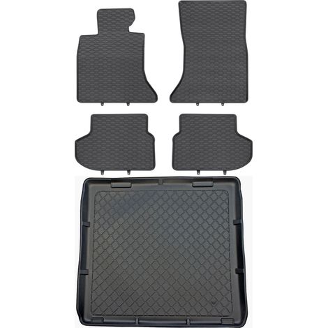 BMW Serie 5 F11 Familiar (2013-04.2017) - Juego de alfombrillas de goma para coche + alfombrilla para maletero
