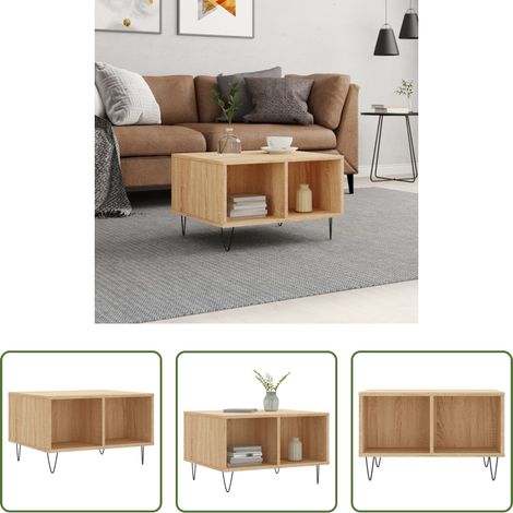 Table basse chêne sonoma -  Table basse Chêne sonoma 60x50x36,5 cm Bois d'ingénierie (1/5)