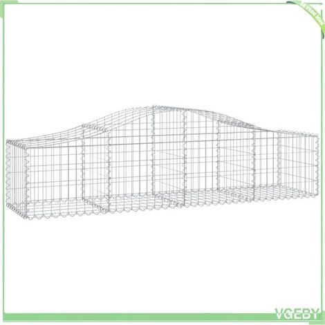 Panier de gabions arqué - FAFEICY - Mod. 153392 - 200x50x40/60 cm - fer galvanisé - Ø fil 3,5 mm (1/4)