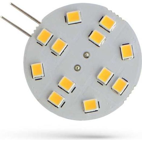 Ampopule LED G4 2W 220 lumens 12 LED SMD, blanc chaud 3000K (1/3)