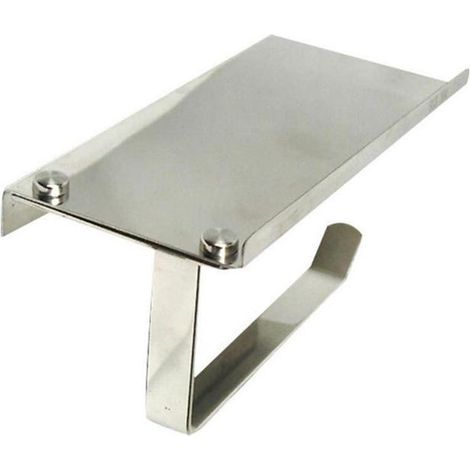Porta cellulare in acciaio inox 304 con ripiano per bagno - Porta asciugamani per telefono e carta igienica (1/4)