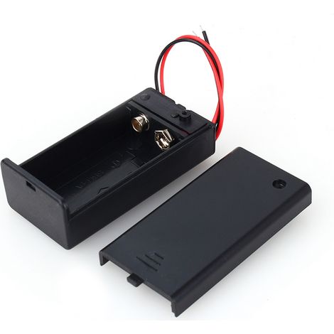 9V PP3 Batteriehalterbox, DC-Gehäuse mit Anschlusskabel, Ein-/Ausschalter, Abdeckung, robust (1/5)
