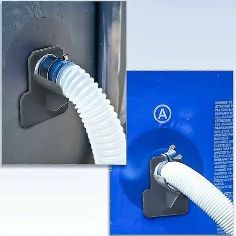 Ensemble de 2 supports de tuyau de piscine, adaptateur de tuyau, accessoires de piscine gris, pour tuyaux de piscine jusqu'à 38 mm de diamètre. (1/5)