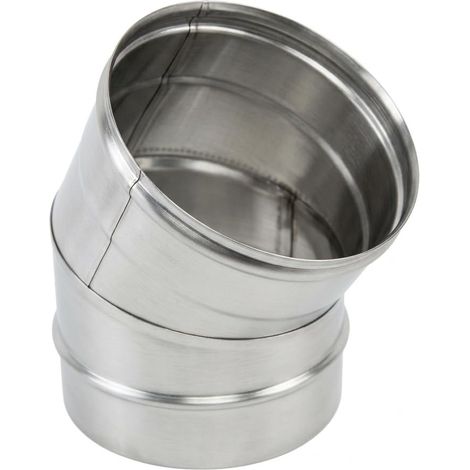 MAKA Curva 15° per Canna Fumaria in Acciaio Inox, Raccordo Curvo Monoparete per Tubo Fumo Stufa a Legna Pellet e Caldaia, Innesto Maschio-Femmina AISI 316 Ø 150 mm (1/5)