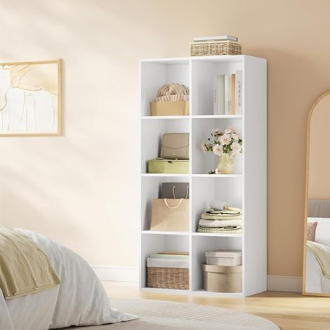 WOLTU bookcases Book Shelf Cube Storage Units Wood Storage Shelves for Bedroom White 121 cm (1/5)