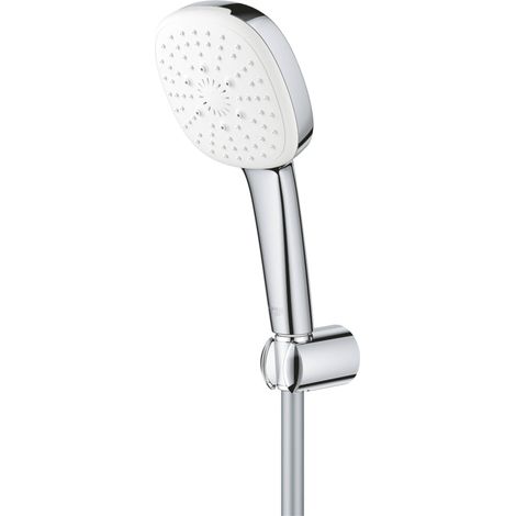 Grohe Tempesta Cube 110 Wandhalterset, 3 Strahlarten Rain/Jet/Massage, 8,4l/min, Handhalter, Brauseschlauch 1500mm, Chrom (1/5)