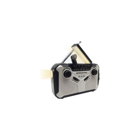 Radio AM/FM à énergie solaire, lampe torche LED et alarme SOS, (1/5)