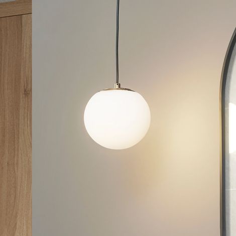 [NEUWERTIG] Lucande Hängelampe Bidolo Hängeleuchte Deckenlampe Messingfarben Glas 15 Cm Ip44 B-Ware (1/2)